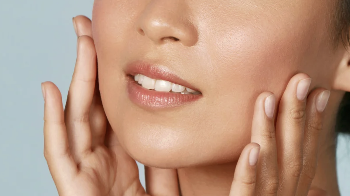 Women with frim skin from non surgical facelift.